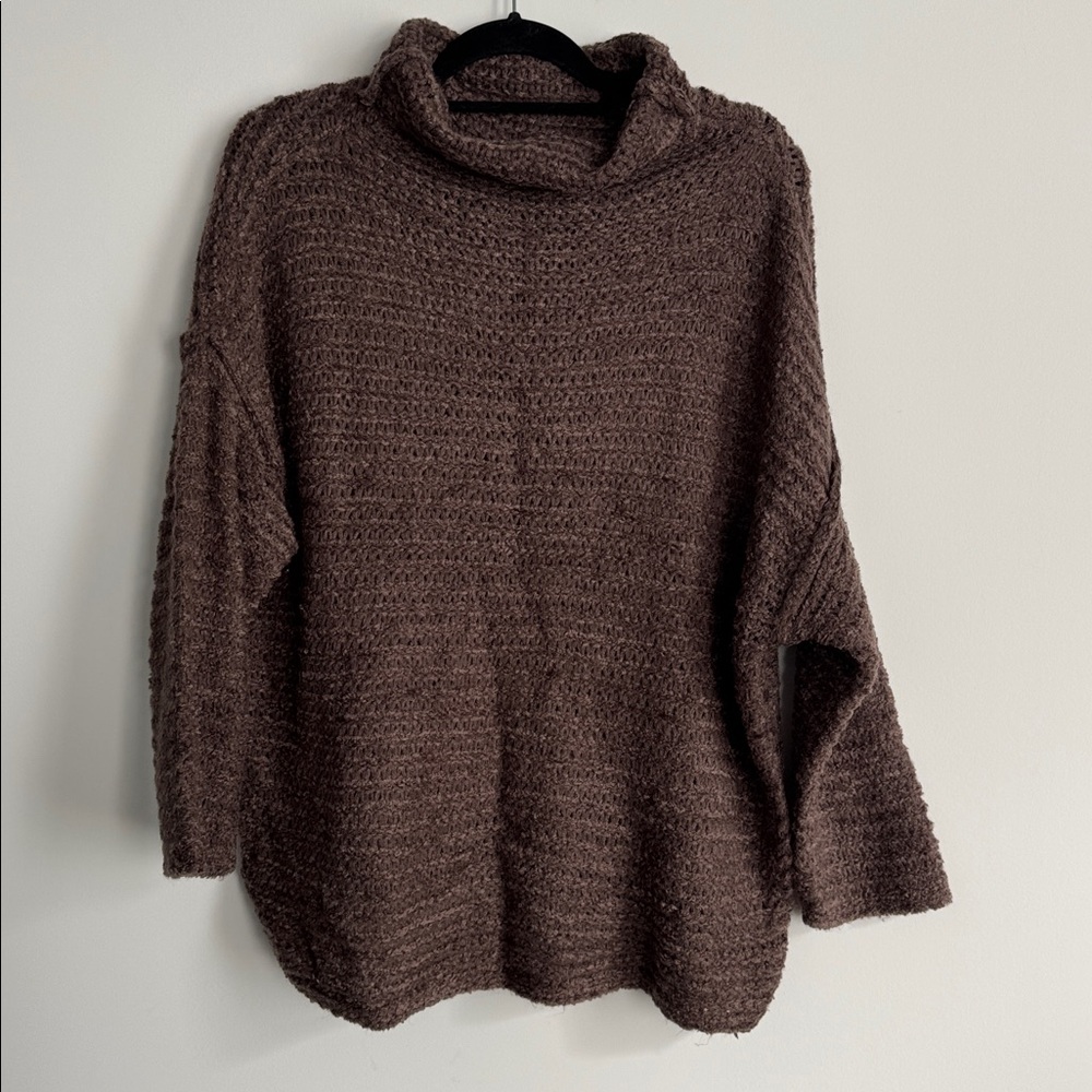 Aerie Cozy Brown Knit Sweater Size M